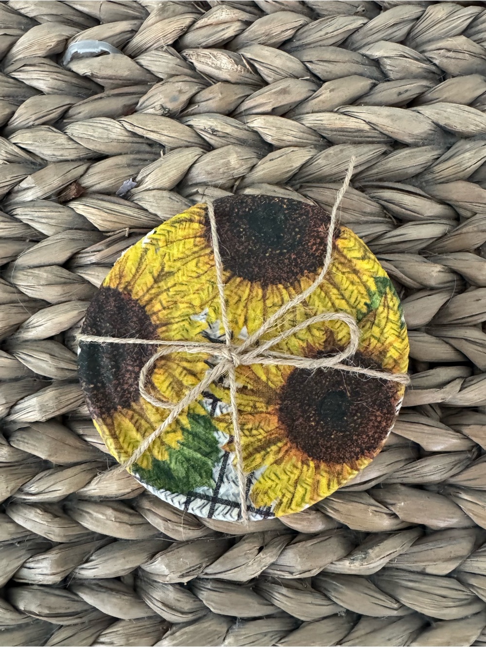 Sunflower Decorative Coasters - Yellow Floral Home Art